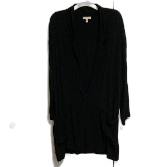 SILENCE + NOISE Cardigan Duster Maxi Jet Black Womens Large - Picture 3 of 13